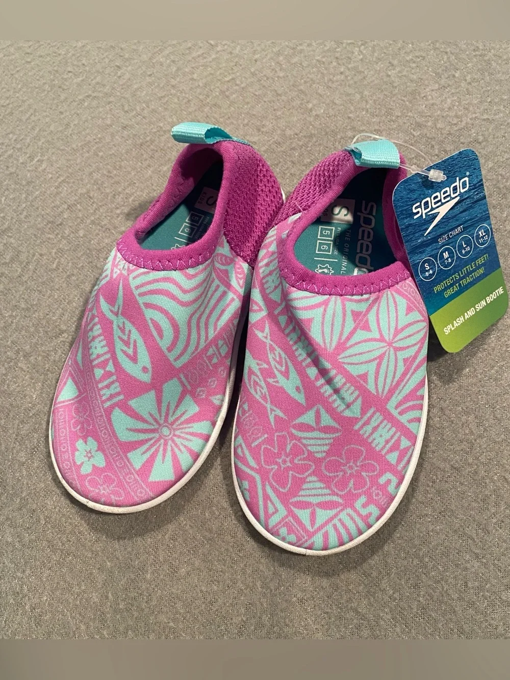 Speedo Splash & Sun Bootie Kids Size S (5-6) Neon Violet Water Shoes